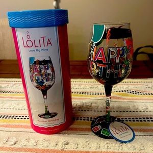 Lolita hand painted wine glass